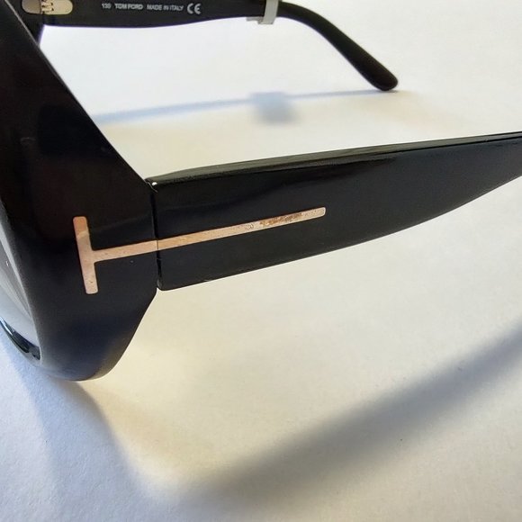 Tom Ford Natalia Sunglasses ASO Kim Kardashian Black Grey Oversized TF120 Gold T main image 4